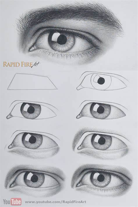 How To Draw A Realistic Male Eye Portraiture Drawing Pencil Sketch