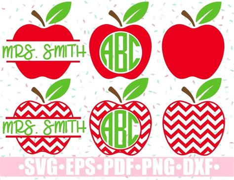 Apple Svg Teacher Svg Teacher Apple Svg Teacher Monogram Svg