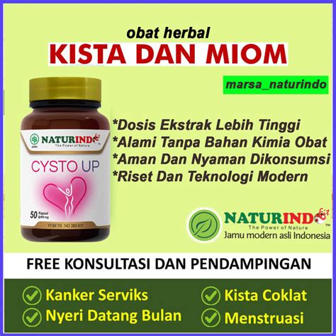 Jual Obat Herbal Kista Ovarium Bartholin Obat Miom Kista Coklat Myom Cysto Up Naturindo Shopee