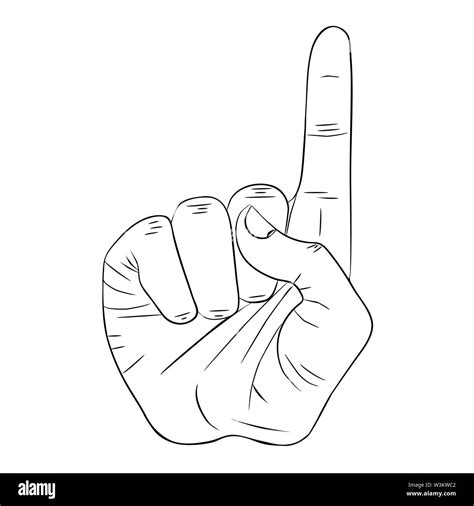 Hand Gesture With Raised Finger Up Stock Vector Image And Art Alamy