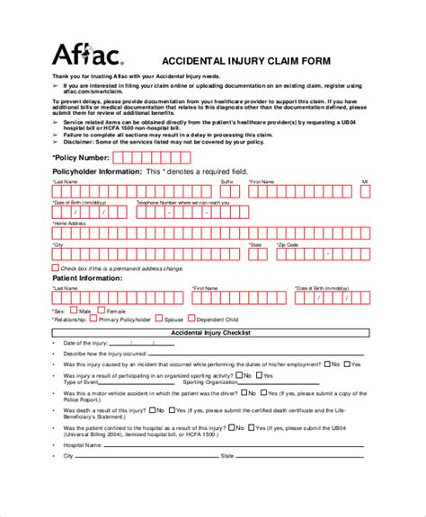Aflac Printable Claim Forms