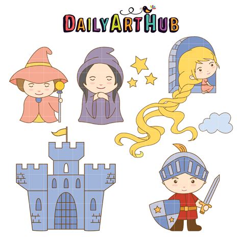 Cute Fairy Tale Characters Clip Art Set Daily Art Hub Graphics