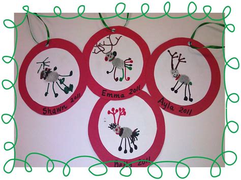 My Kindergarten Kids Reindeer Thumbprint Ornaments