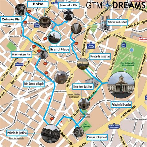Mapa Turístico De Bruselas Guía Con Plano De Los Sitios Más Atractivos