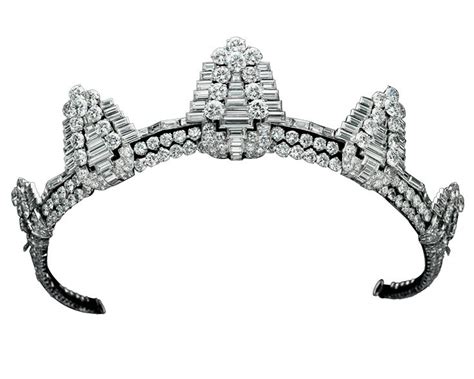A Superb Art Deco Diamond Tiara By Cartier Composed Of Five Graduated