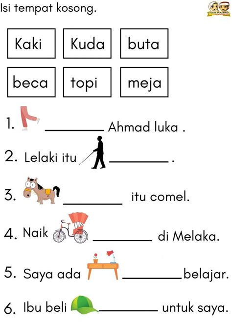 Bahasa Melayu Interactive Worksheet Preschool Activities Printable