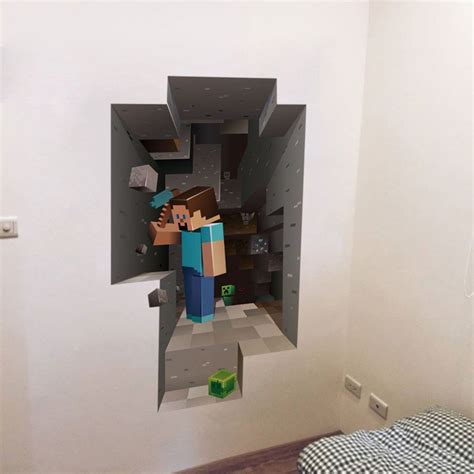 The interesting part from this game is the blocks minecraft wallpaper for bedroom wallpaper for bedroom boys. Minecraft 3D Creeper Fathead style wall art decal vinyl ...