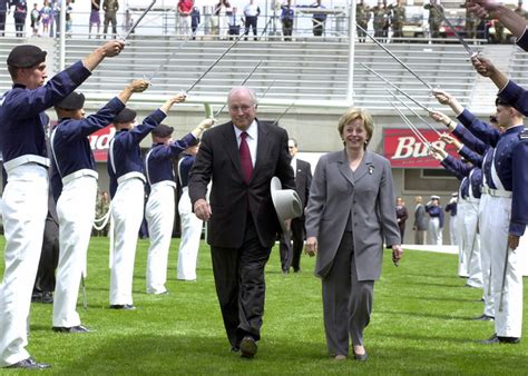 Vice President Richard B Cheney And His Wife Mrs Lynne V Cheney Walk Through An Honor