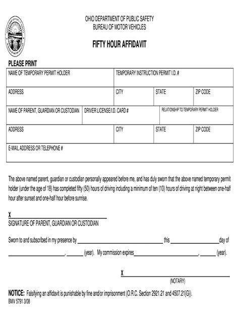 Oh Bmv 5791 2008 Fill And Sign Printable Template Online Us Legal Forms