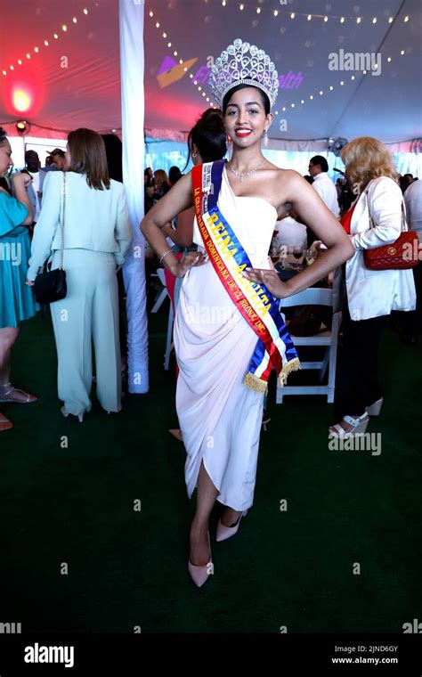new york city usa 10th aug 2022 dominican beauty queen representing the bronx melody pérez