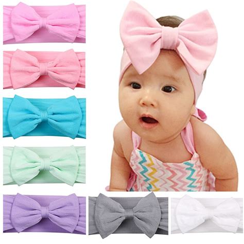 Baby Girls Head Wrap Headbands Fabric Nylon Hairband Messy Bow Bow Knot