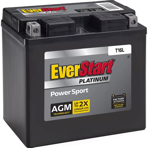 Everstart Premium Agm Power Sport Battery Group Size Es T16l 12 Volt