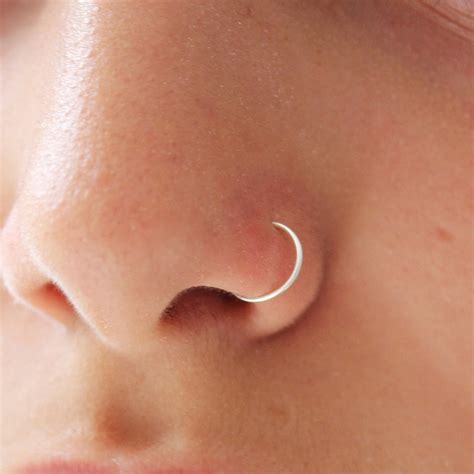 Sterling Silver Nose Ring Hoop Septum Ring Etsy