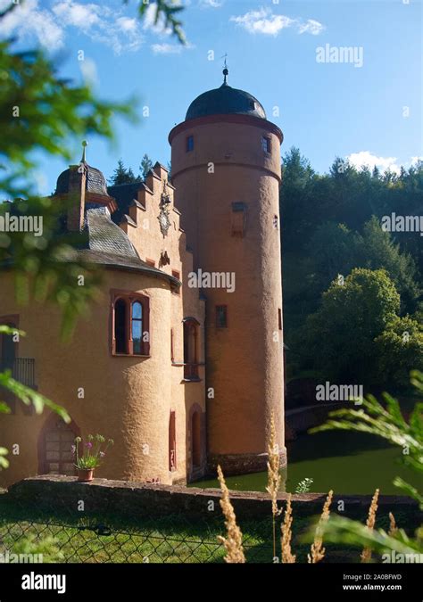 Tower And The Left Side Of Castle Mespelbrunn Stock Photo Alamy