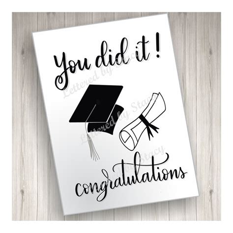 Graduation Card You Did It Congratulations Graduate With Etsy