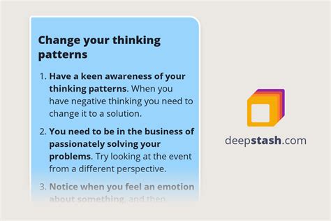 Change Your Thinking Patterns Deepstash