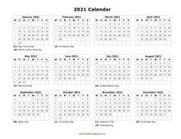 Maybe you would like to learn more about one of these? Download Blank Calendar 2021 (12 months on one page ...