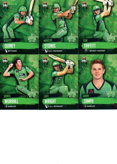 201516 Ca And Bbl Cricket 15 Card Team Set Melbourne Stars Diggaz