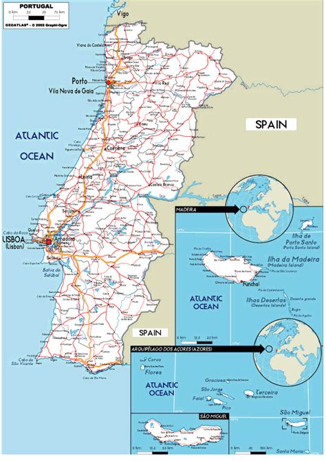 Road Map Of Portugal Portugal Atlas