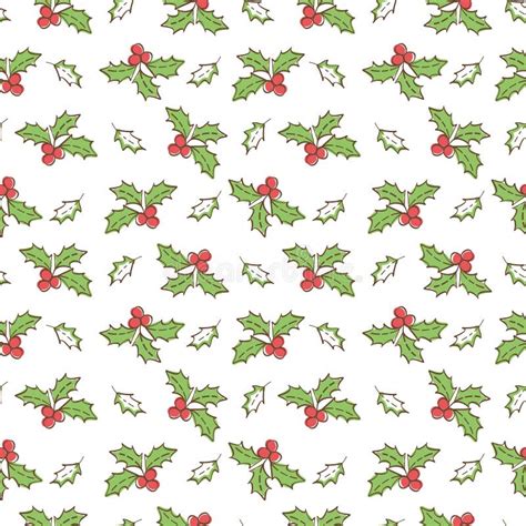 Christmas Mistletoe Seamless Stock Vector Illustration Of Decorative