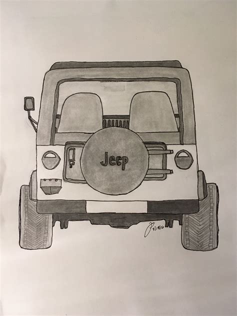 Pencil Drawing Jeep Bestpencildrawing