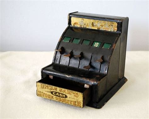 Toy Cash Register 1930s Vintage Metal Toy Uncle Sams Etsy