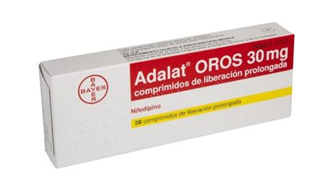 ADALAT OROS 30 Mg COMPRIMIDOS DE LIBERACION PROLONGADA 28 Comprimidos