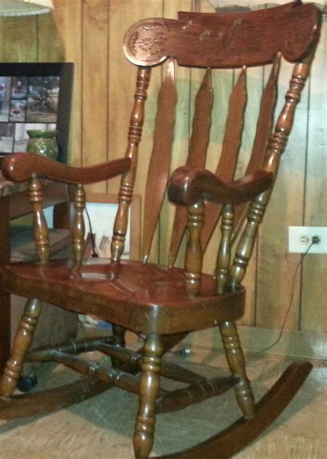 Large Solid Wood Carved Rocking Chair Collectors Weekly