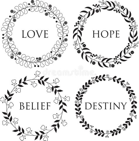 Download Four Different Simple Floral Borders. Stock Vector - Image: 71903176