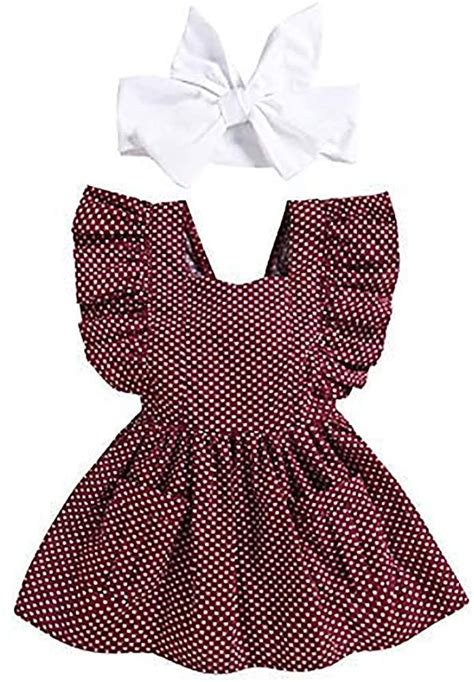 Toddler Polka Dot Dress Baby Girls Polka Dot Printed Ruffled