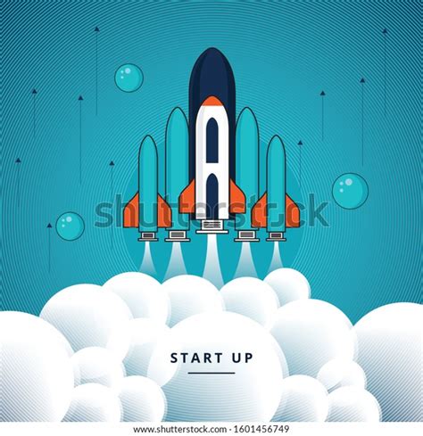 Business Start Launching Product Rocket Concept Stock Vector Royalty