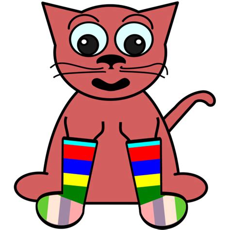 Cartoon Cat In Rainbow Socks Png Svg Clip Art For Web Download Clip