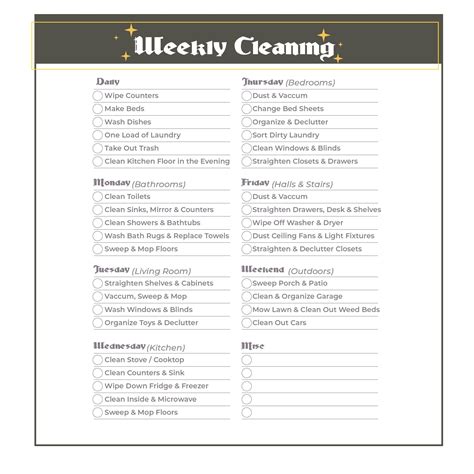 Best Printable Monthly Cleaning Checklist Pdf For Free At Printablee