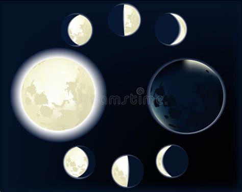 De Fasen Van De Maan Vector Illustratie Illustration Of Achtergrond
