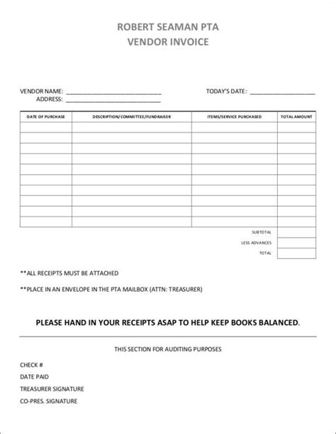 Vendor Payment Form Template