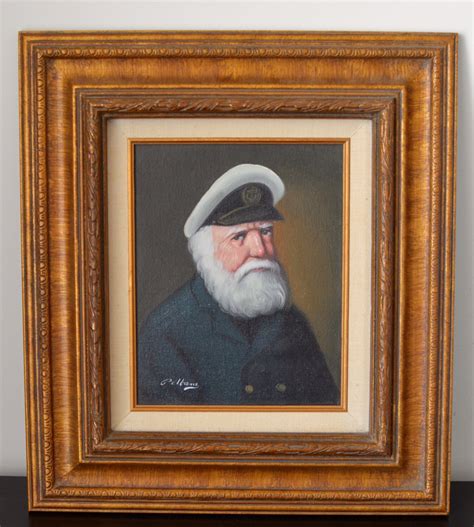Old Sea Captain Portrait Oil Painting Signed By Artist David Etsy