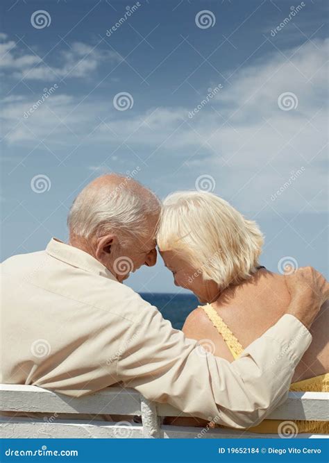 Old Man And Woman On Bench At The Sea Stock Images Image 19652184