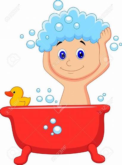 Bath Clipart Clip Boy Bathtub Cartoon Bathing