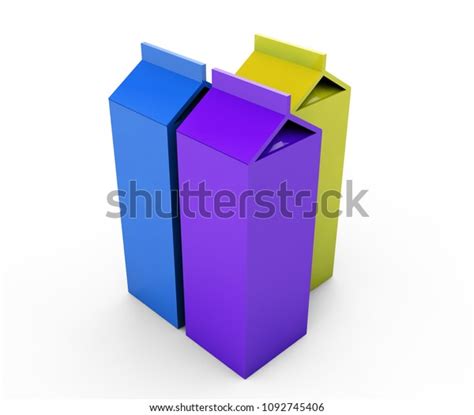 Blank Juice Boxes Retail Package Mockup Stock Illustration 1092745406