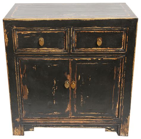 In Stock Black Distressed Sideboard Cabinet Farmhouse Buffets And