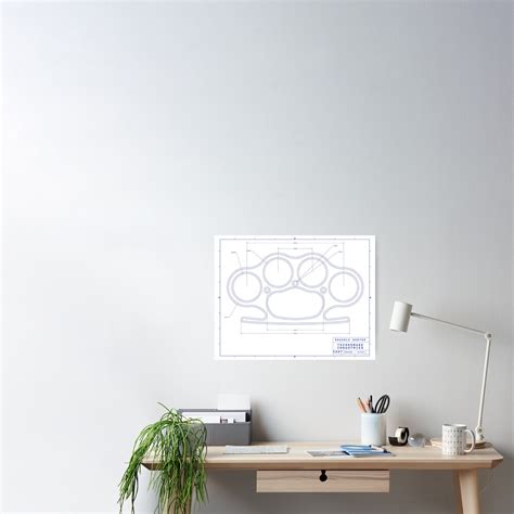 Knuckle Duster Blue Schematic Poster For Sale By Aromis Redbubble