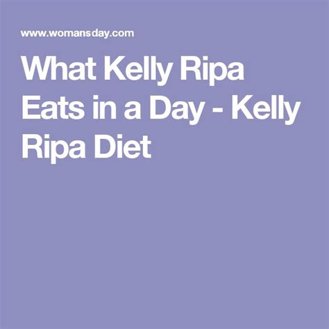 What Kelly Ripa Eats In A Day To Stay So Unbelievably Fit Kelly Ripa
