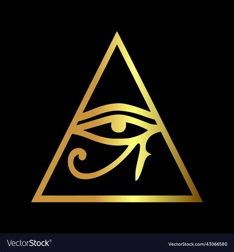Golden Pyramid With The Egyptian Eye Of Horus Vector Image