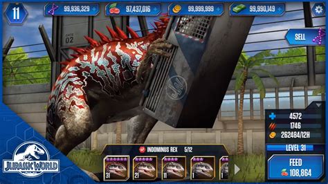 Indominus Rex Feeding Level 31 Jurassic World The Game Youtube