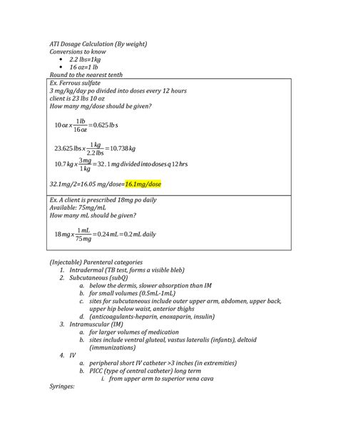 Nursing Dosage Calculation Practice Worksheets With Answers Tutore