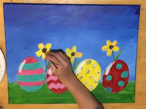 Easter Canvas Painting How To Paint An Easter Egg Landscape