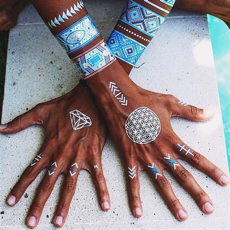 Bohemian Gypsy Style Hippie Chic Boho Chic Hippie Images White Henna Metal Tattoo Hippy