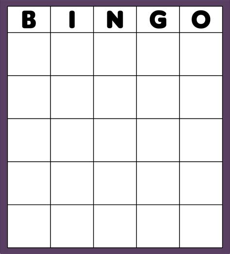 Customizable Blank Bingo Card Template Bingo Card Template Templates