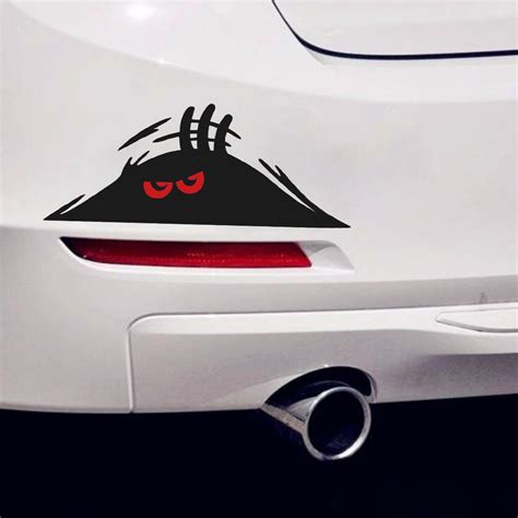 New Coming Funny Red Eyes Monster Peeking Car Bumper Window Vinyl Decal