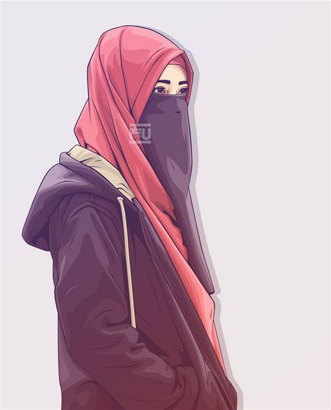 Vector Hijab Niqab Ahmadfu22 Hijab Cartoon Islamic Cartoon